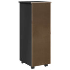 Gabinete rodante Negro 34 x 39 x 93,5 cm Madera de Pino Macizo