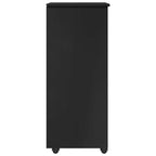Gabinete rodante Negro 34 x 39 x 93,5 cm Madera de Pino Macizo