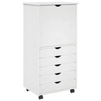Gabinete rodante 53 x 39 x 103 cm Madera de Pino Macizo