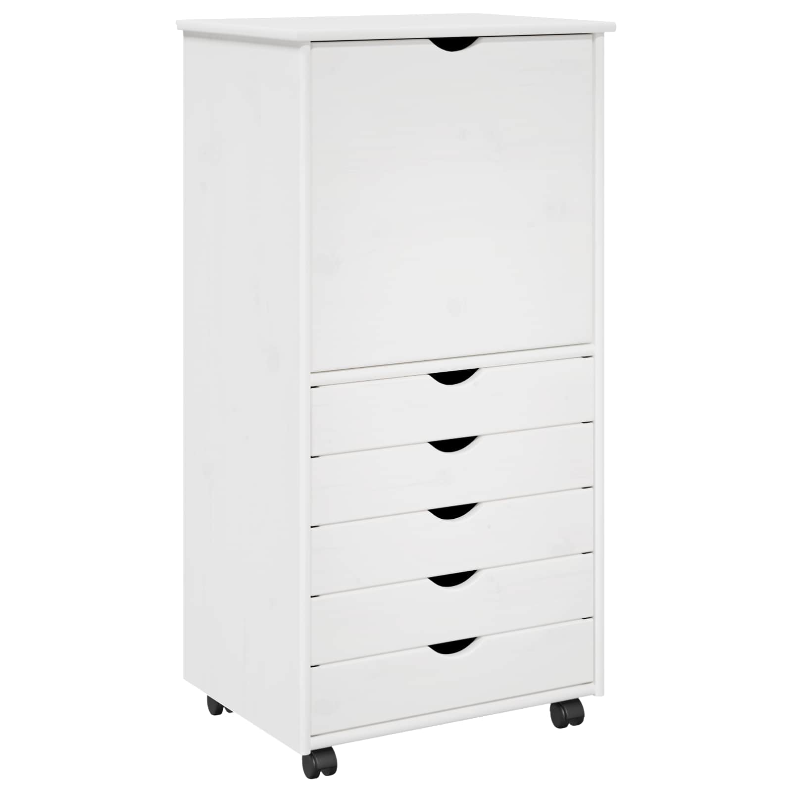 Gabinete rodante 53 x 39 x 103 cm Madera de Pino Macizo