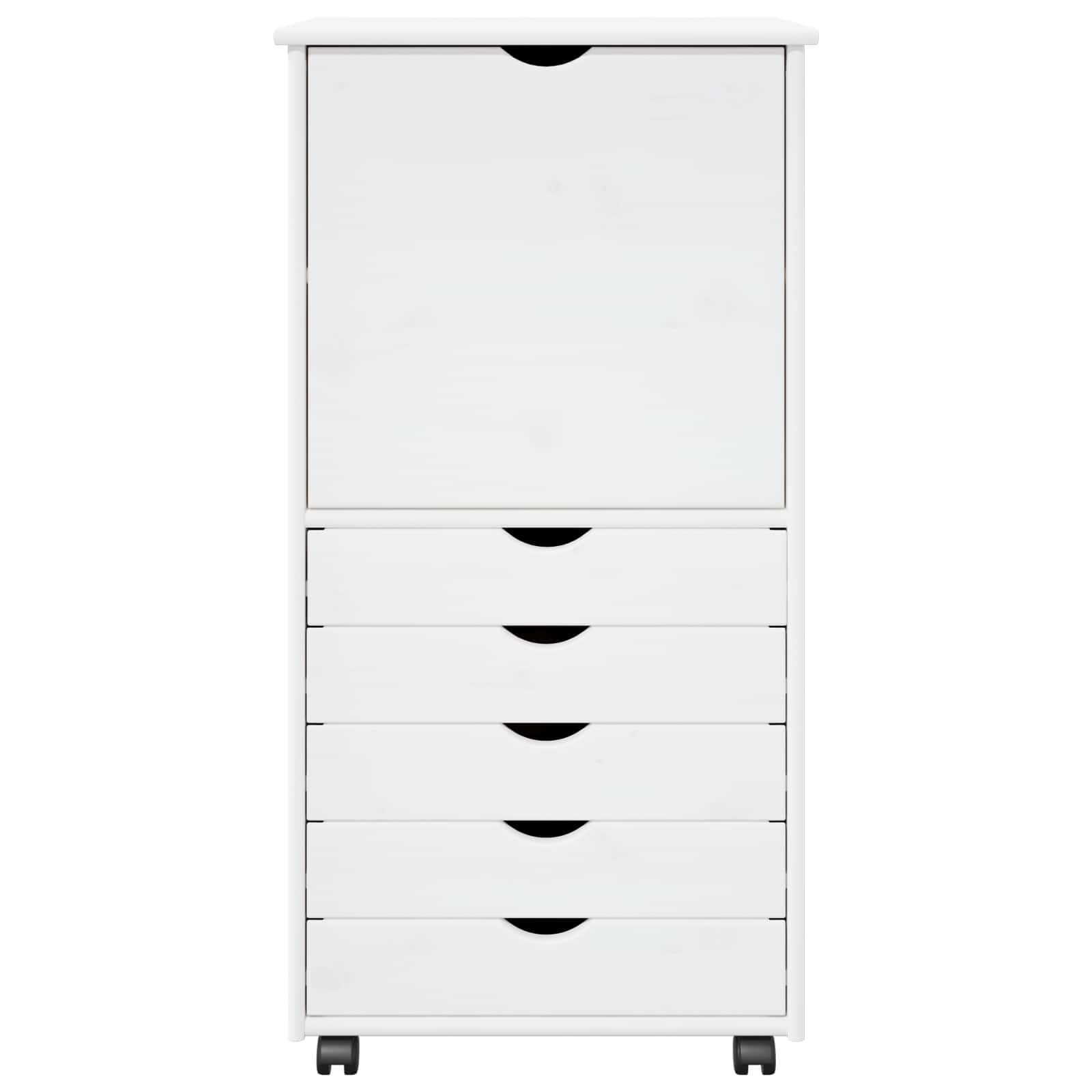 Gabinete rodante 53 x 39 x 103 cm Madera de Pino Macizo