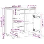 Gabinete rodante 63,5 x 39 x 65,5 cm Madera de Pino Macizo