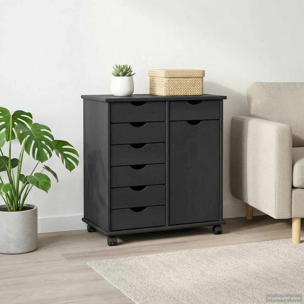 Gabinete rodante 63,5 x 39 x 65,5 cm Madera de Pino Macizo