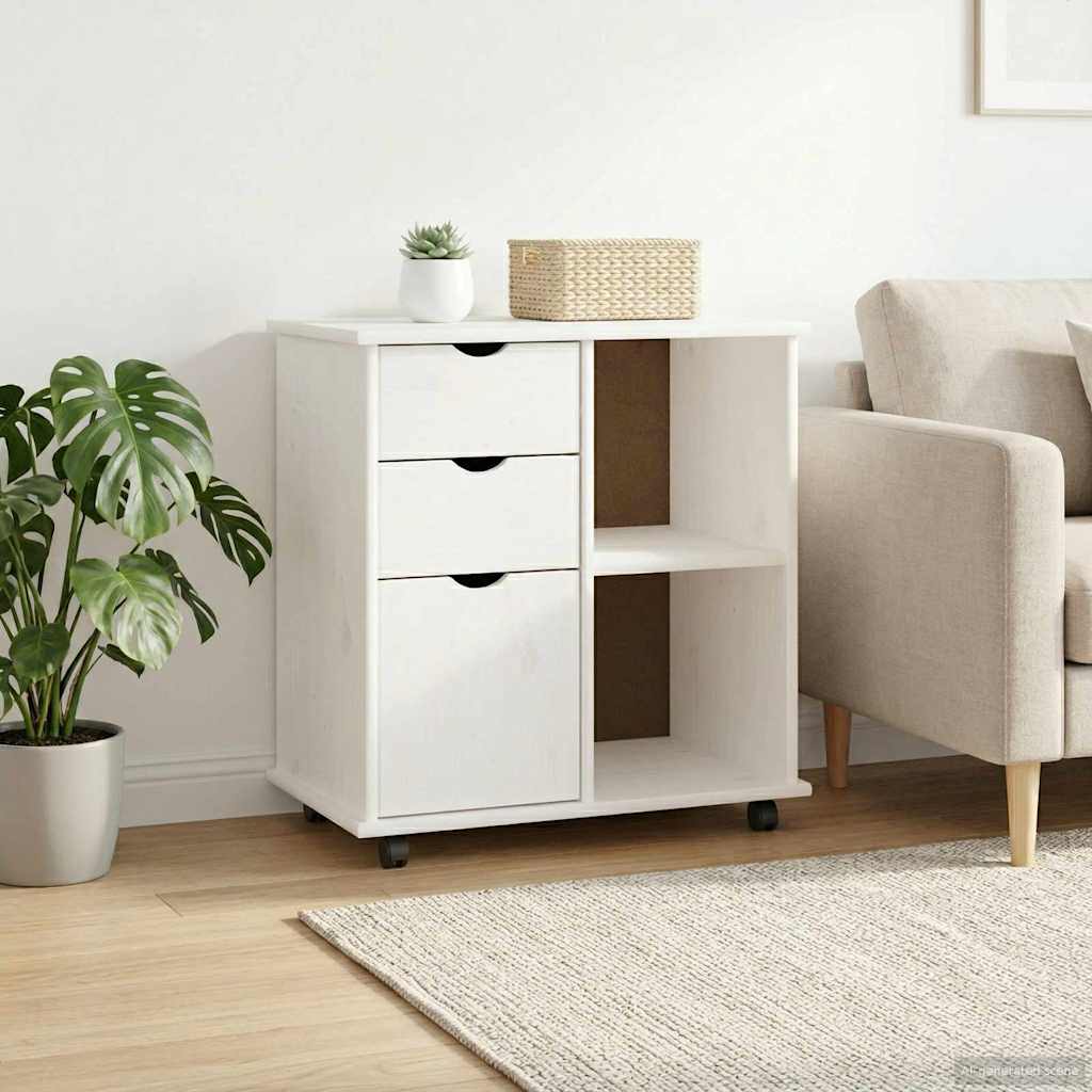Gabinete rodante 63,5 x 39 x 65,5 cm Madera de Pino Macizo