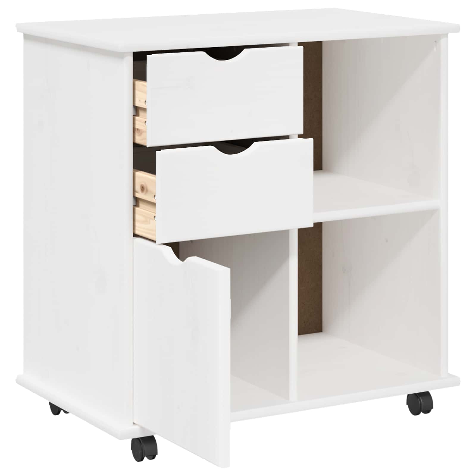 Gabinete rodante 63,5 x 39 x 65,5 cm Madera de Pino Macizo