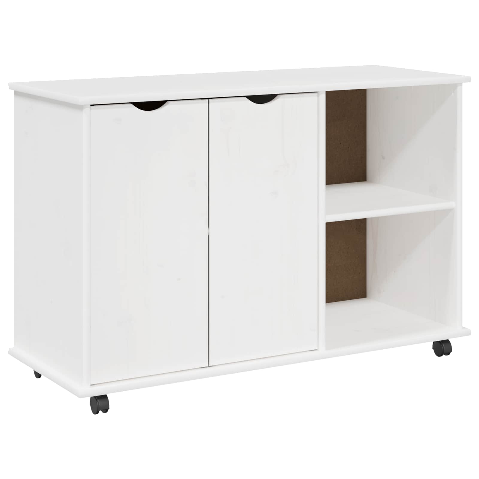 Gabinete rodante 100 x 39 x 65,5 cm Madera de Pino Macizo