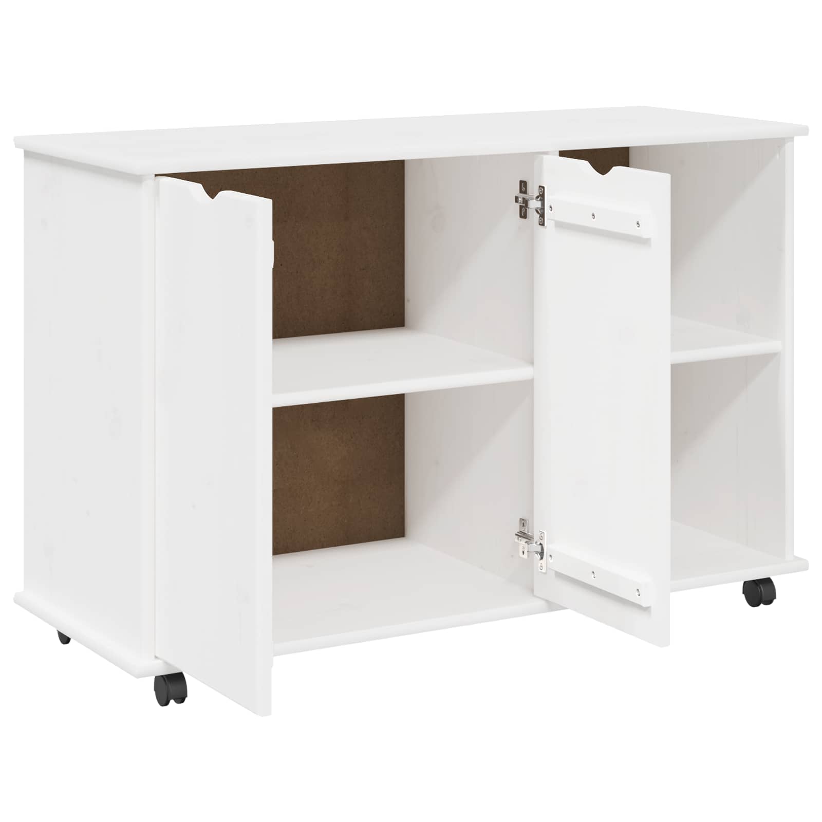 Gabinete rodante 100 x 39 x 65,5 cm Madera de Pino Macizo