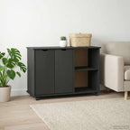 Gabinete rodante Gris 100 x 39 x 65,5 cm Madera de Pino Macizo