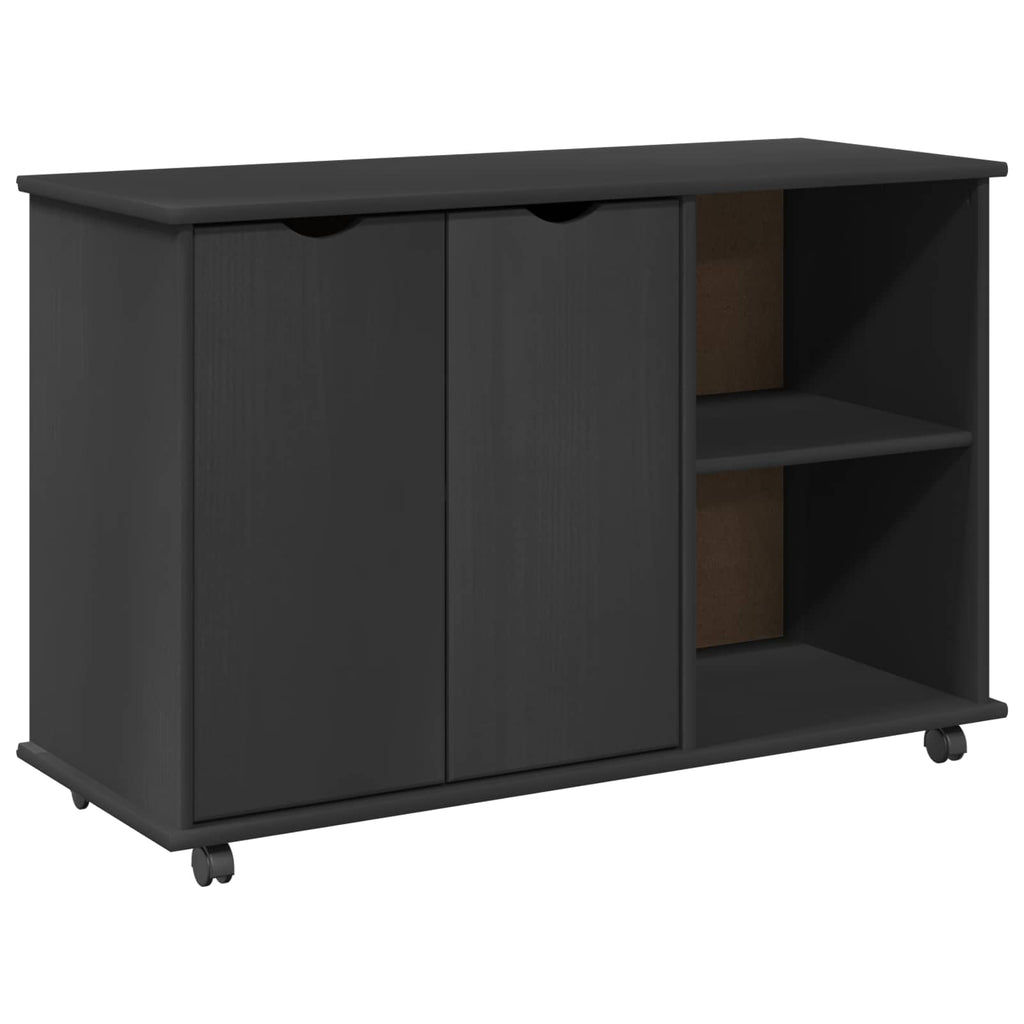 Gabinete rodante Gris 100 x 39 x 65,5 cm Madera de Pino Macizo