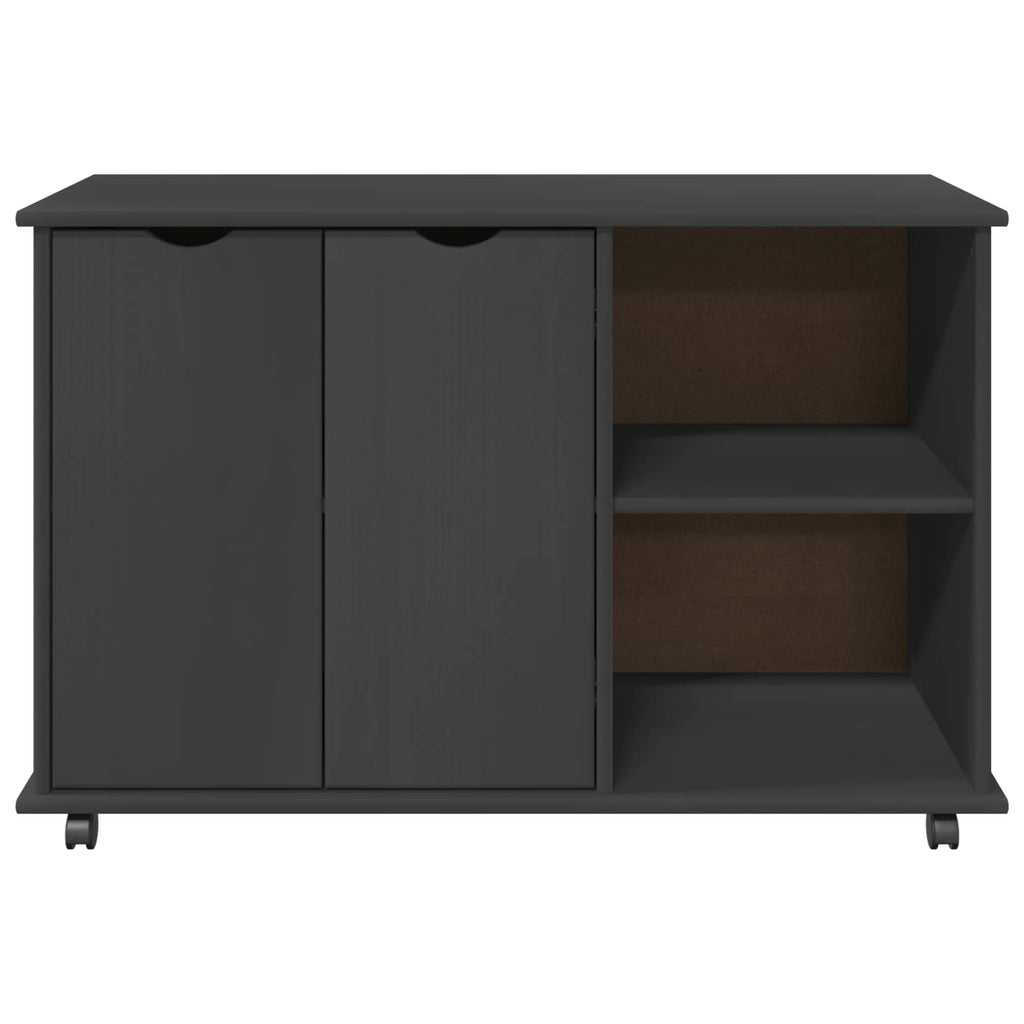 Gabinete rodante Gris 100 x 39 x 65,5 cm Madera de Pino Macizo