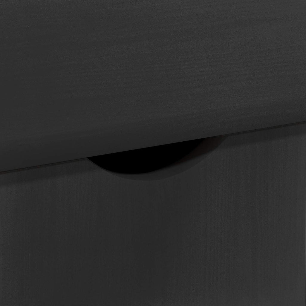 Gabinete rodante Negro 100 x 39 x 65,5 cm Madera de Pino Macizo