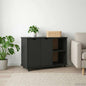 Gabinete rodante Negro 100 x 39 x 65,5 cm Madera de Pino Macizo