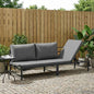 Tumbona de Sol para 3 Personas Negro 200 x 62 x 59,5 cm