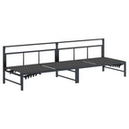 Tumbona de Sol para 3 Personas Negro 200 x 62 x 59,5 cm