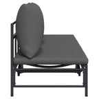 Tumbona de Sol para 3 Personas Negro 200 x 62 x 59,5 cm