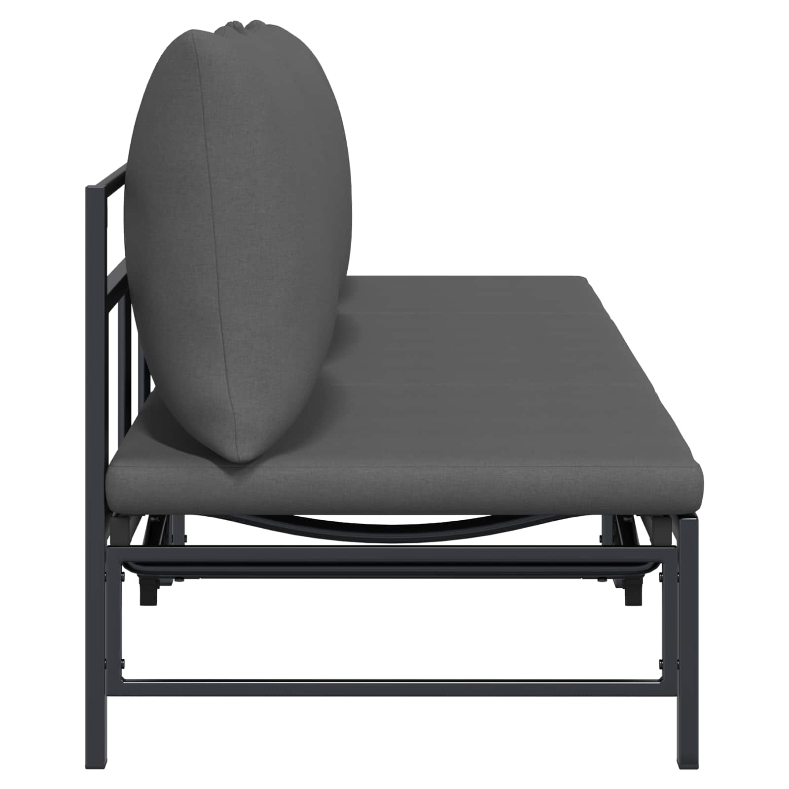Tumbona de Sol para 3 Personas Negro 200 x 62 x 59,5 cm