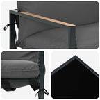 Conjunto de sofás de jardín 3 pcs Negro y Antracita Acero