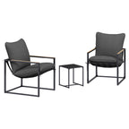 Conjunto de sofás de jardín 3 pcs Negro y Antracita Acero