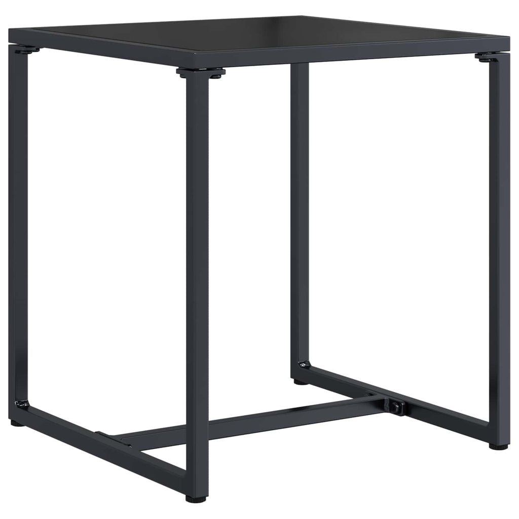 Conjunto de sofás de jardín 3 pcs Negro y Antracita Acero
