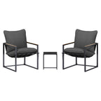 Conjunto de sofás de jardín 3 pcs Negro y Antracita Acero