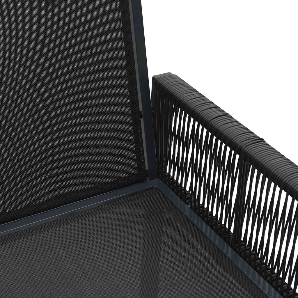 Sillas de jardín 6 pcs Negro y Gris oscuro ratán sintético