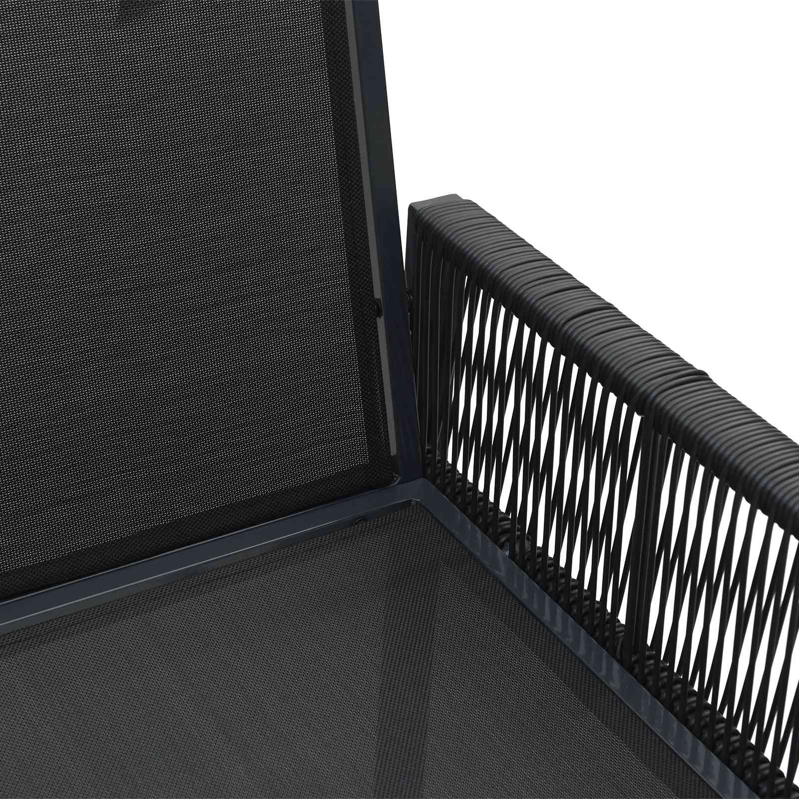 Sillas de jardín 6 pcs Negro y Gris oscuro ratán sintético