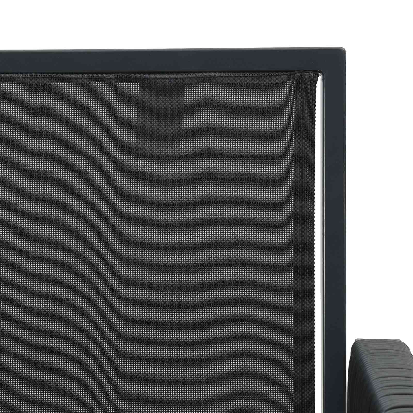 Sillas de jardín 6 pcs Negro y Gris oscuro ratán sintético