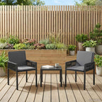 Sillas de jardín 6 pcs Negro y Gris oscuro ratán sintético