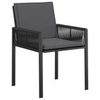Sillas de jardín 6 pcs Negro y Gris oscuro ratán sintético