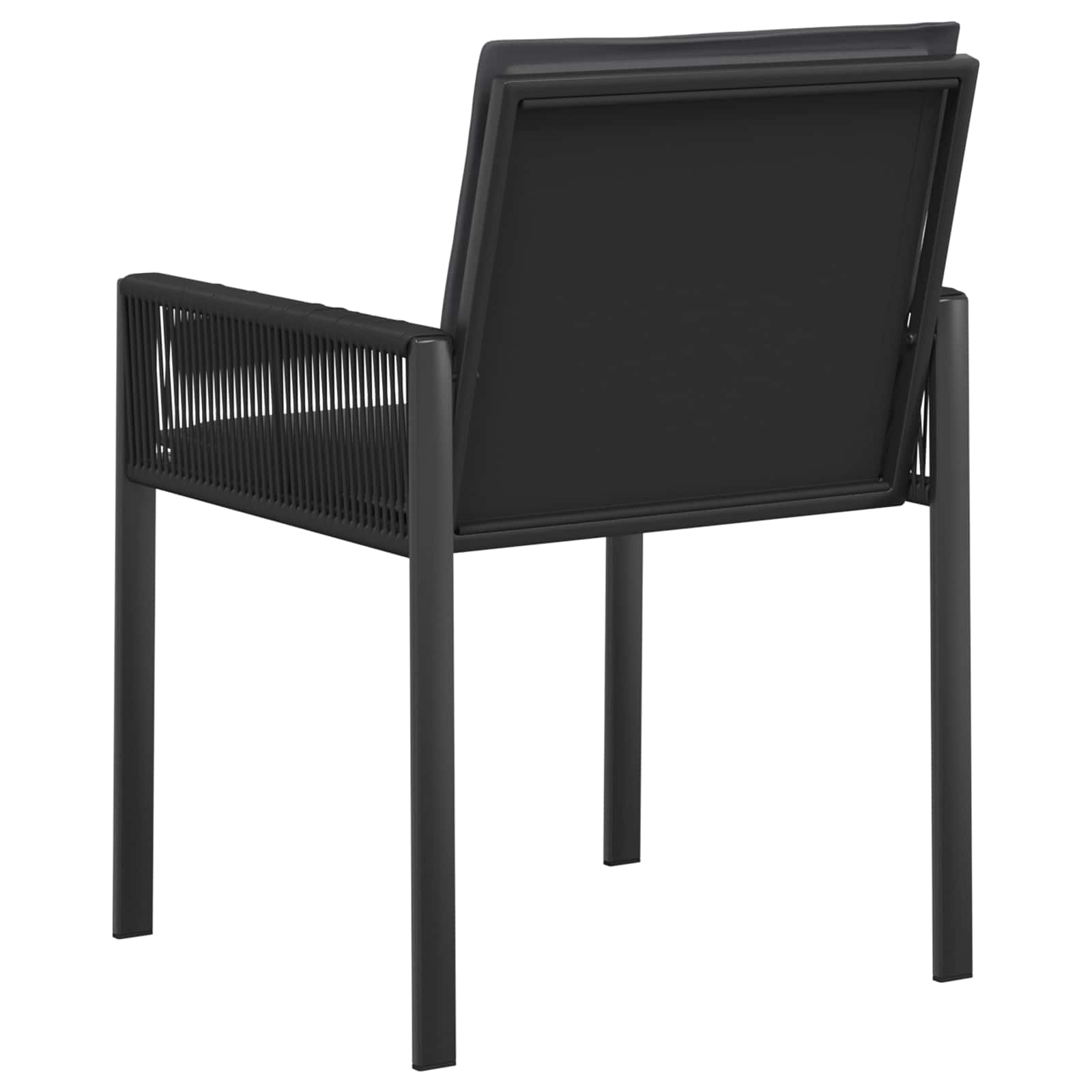 Sillas de jardín 6 pcs Negro y Gris oscuro ratán sintético