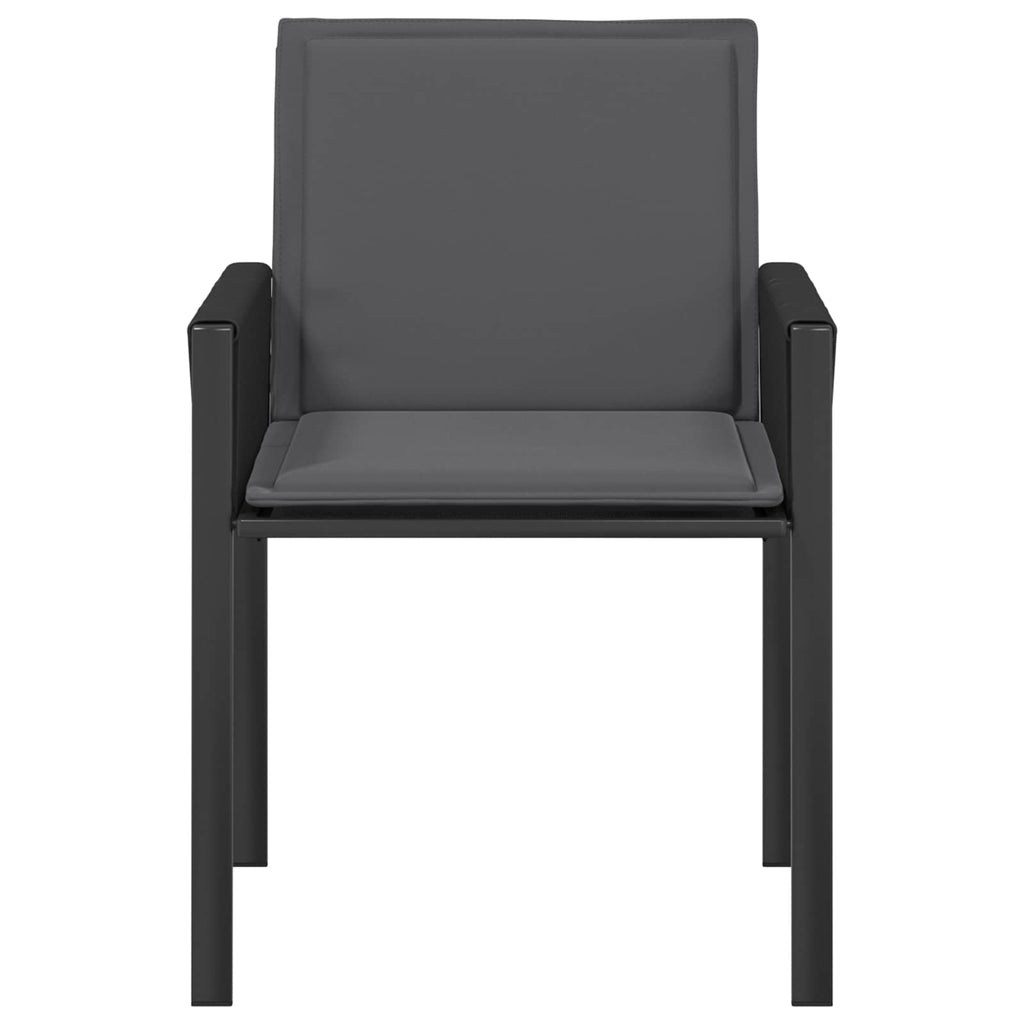 Sillas de jardín 6 pcs Negro y Gris oscuro ratán sintético