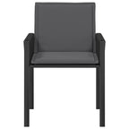 Sillas de jardín 6 pcs Negro y Gris oscuro ratán sintético