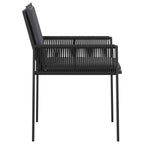Sillas de jardín 6 pcs Negro y Gris oscuro ratán sintético