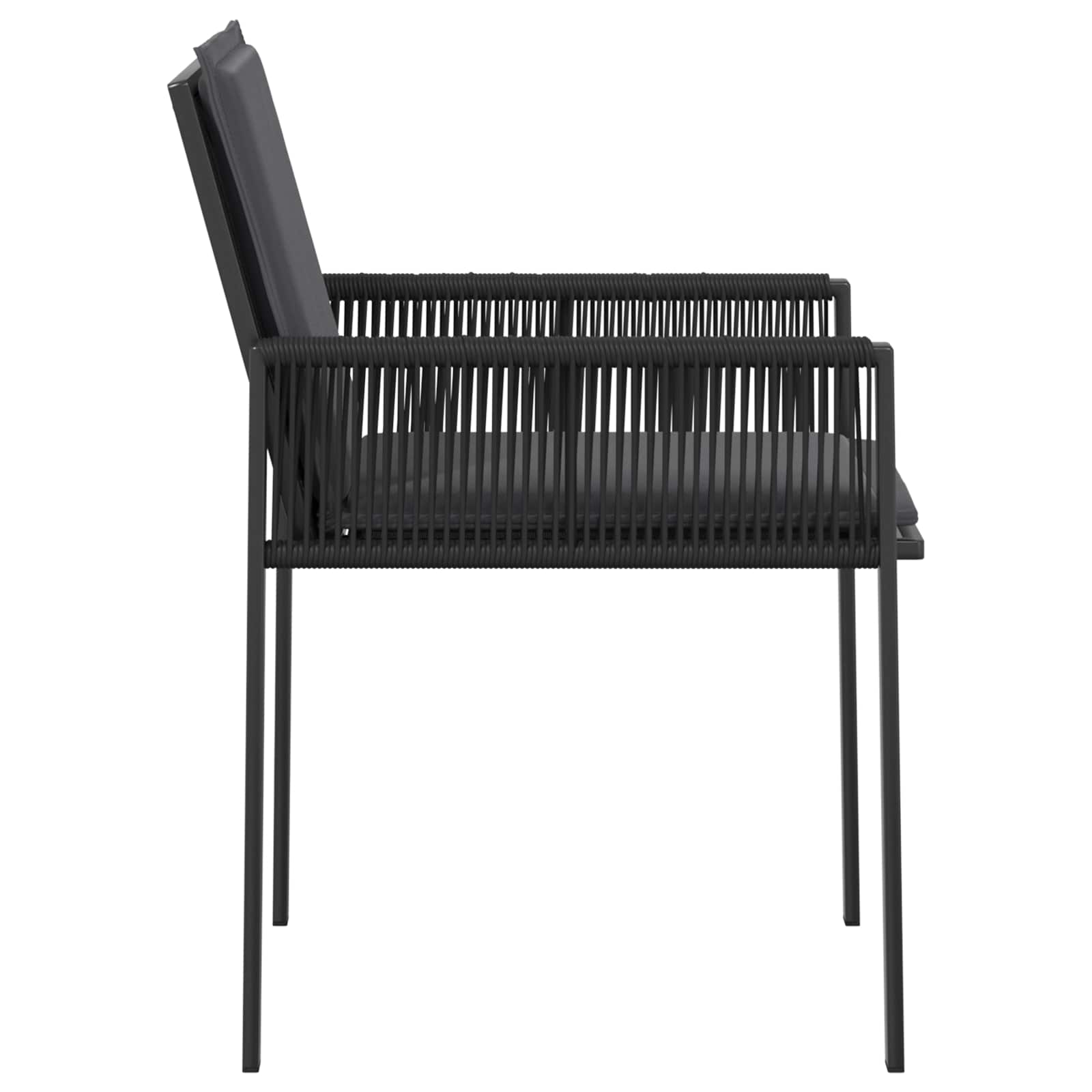 Sillas de jardín 6 pcs Negro y Gris oscuro ratán sintético