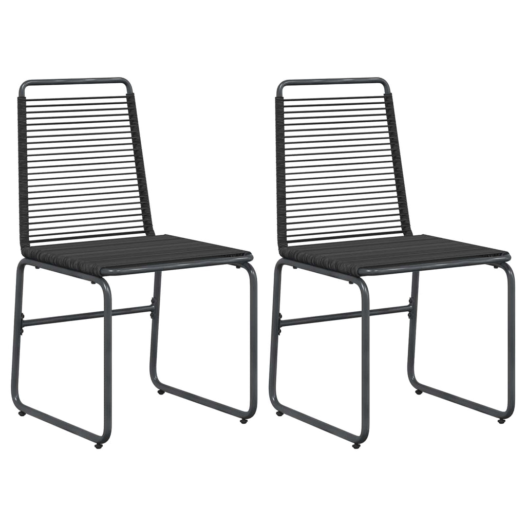 Sillas de jardín 2 pcs Negro 48 x 55 x 89,5 cm Ratán