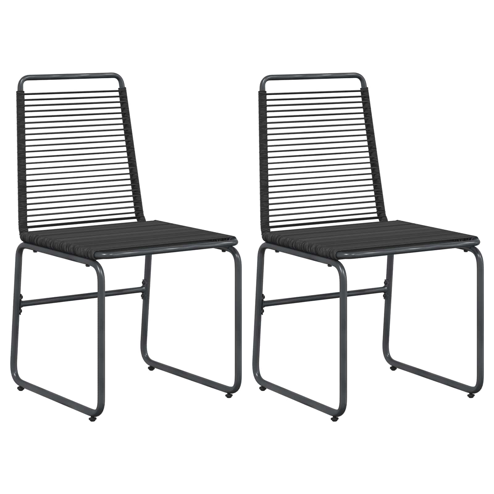 Sillas de jardín 2 pcs Negro 48 x 55 x 89,5 cm Ratán