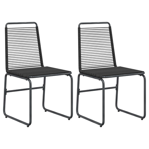 Sillas de jardín 2 pcs Negro 48 x 55 x 89,5 cm Ratán