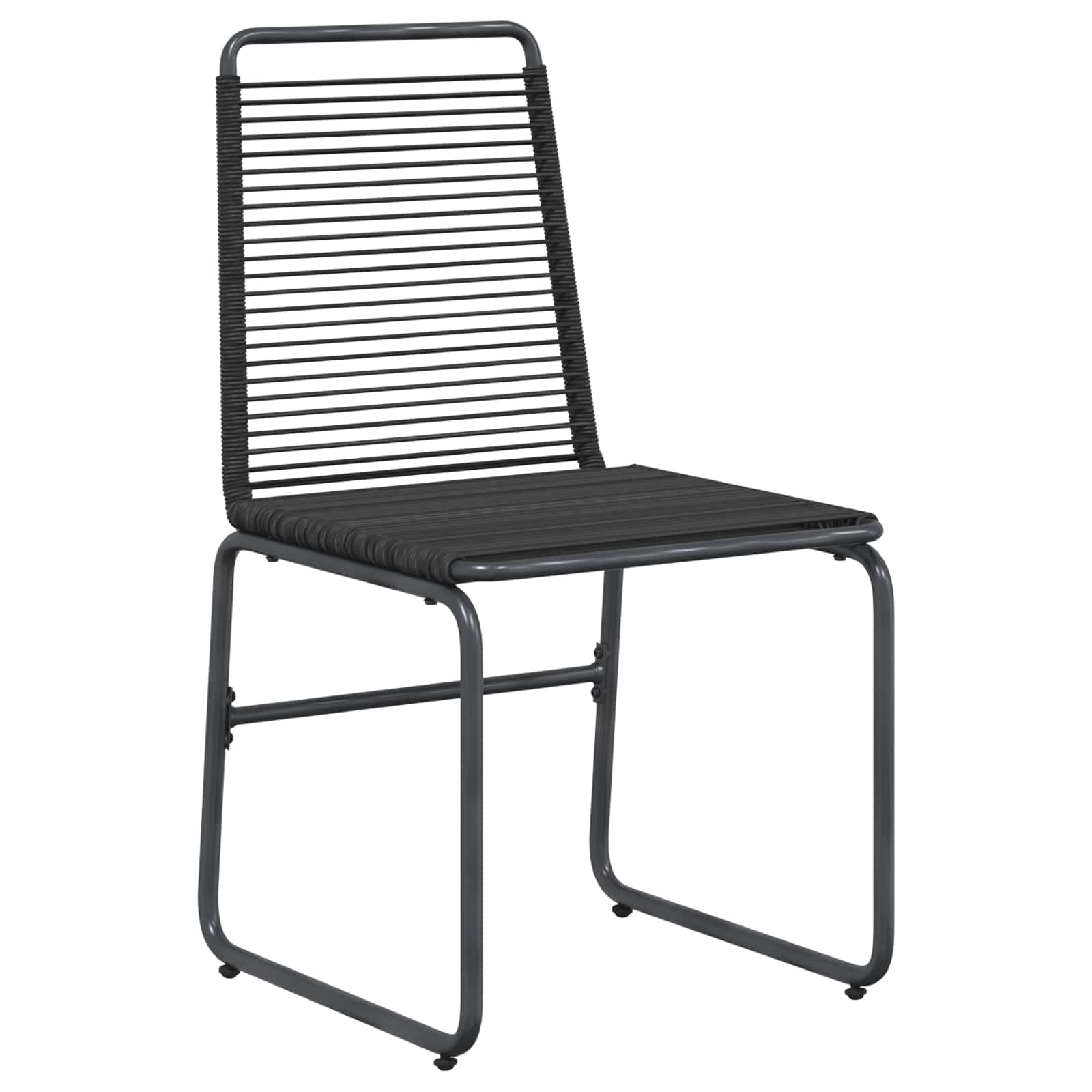 Sillas de jardín 2 pcs Negro 48 x 55 x 89,5 cm Ratán