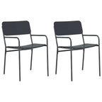 Sillas de jardín 2 pcs Antracita 51 x 55 x 81 cm Acero