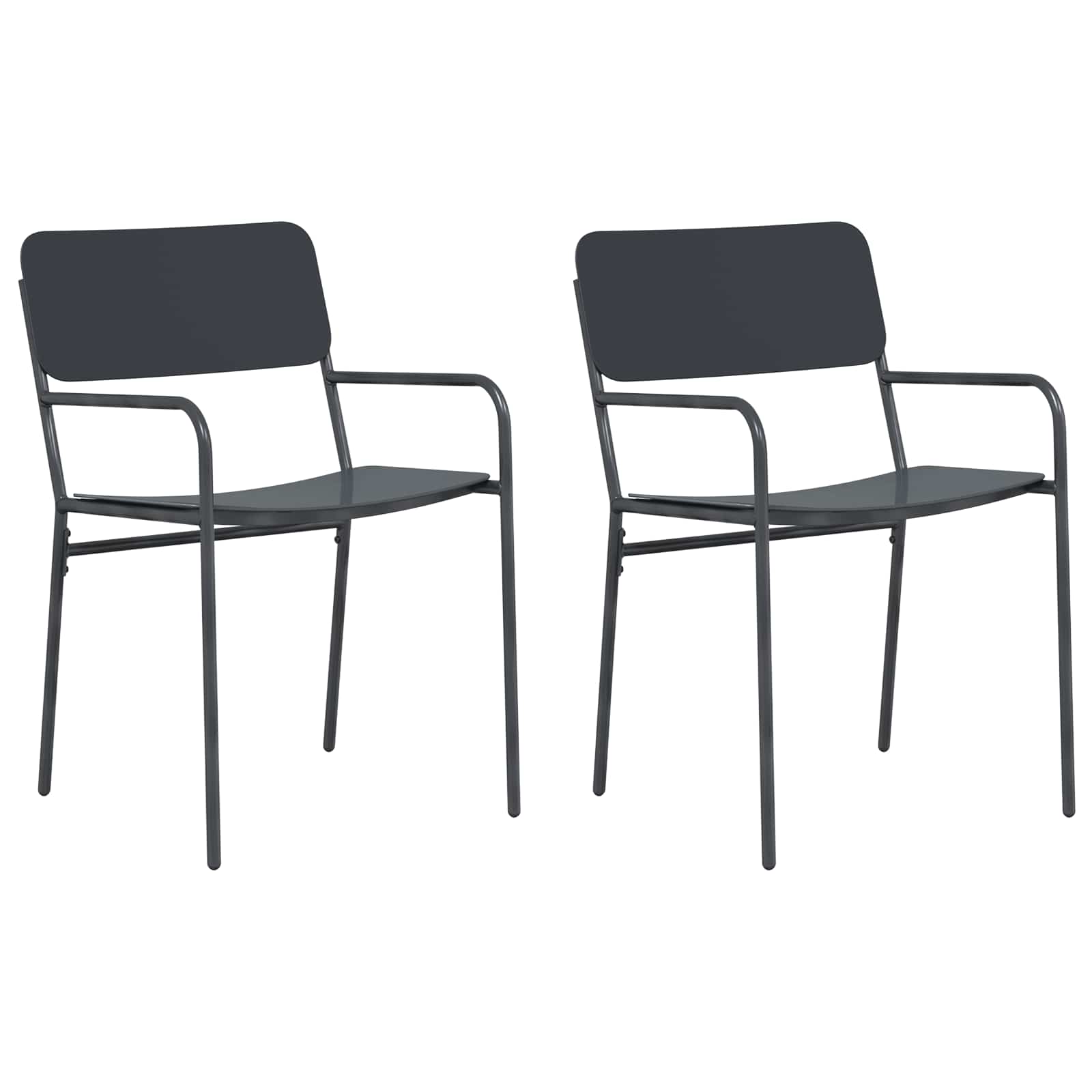 Sillas de jardín 2 pcs Antracita 51 x 55 x 81 cm Acero