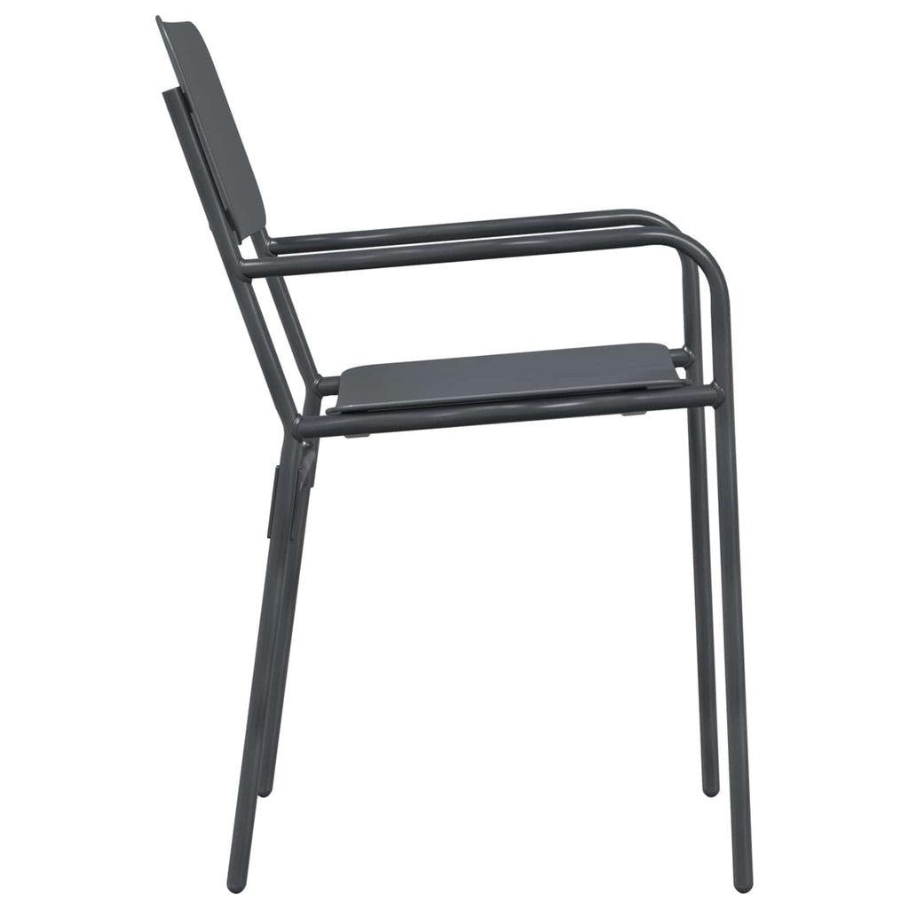 Sillas de jardín 2 pcs Antracita 51 x 55 x 81 cm Acero
