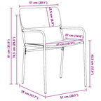 Sillas de jardín 2 pcs Antracita 51 x 55 x 81 cm Acero