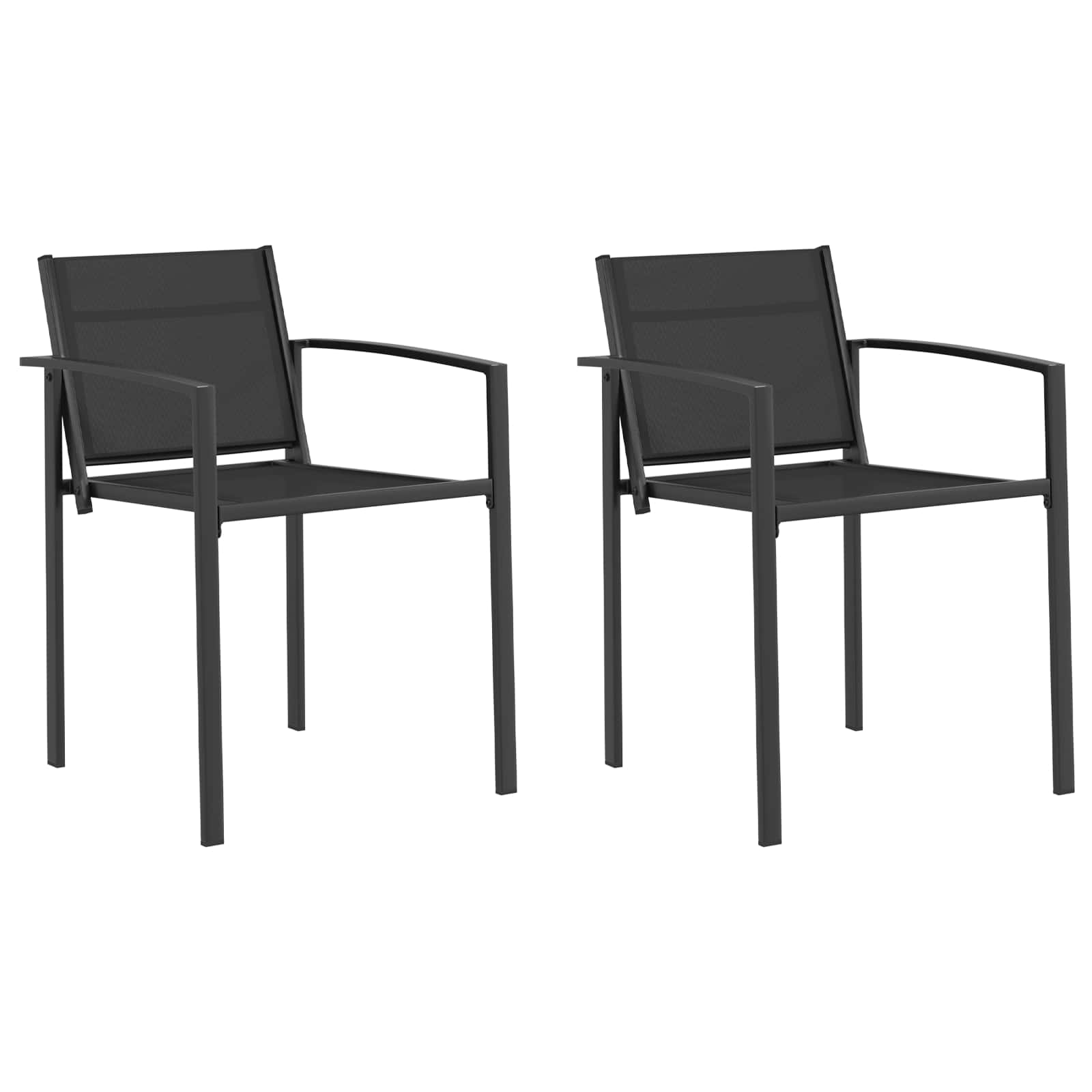 Sillas de jardín 2 pcs Negro y Antracita 53,5 x 59 x 77 cm