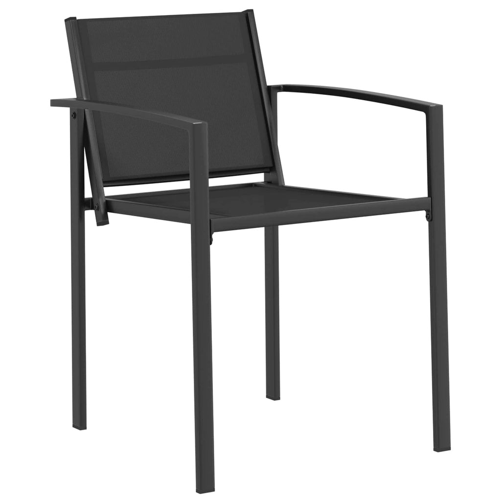 Sillas de jardín 2 pcs Negro y Antracita 53,5 x 59 x 77 cm