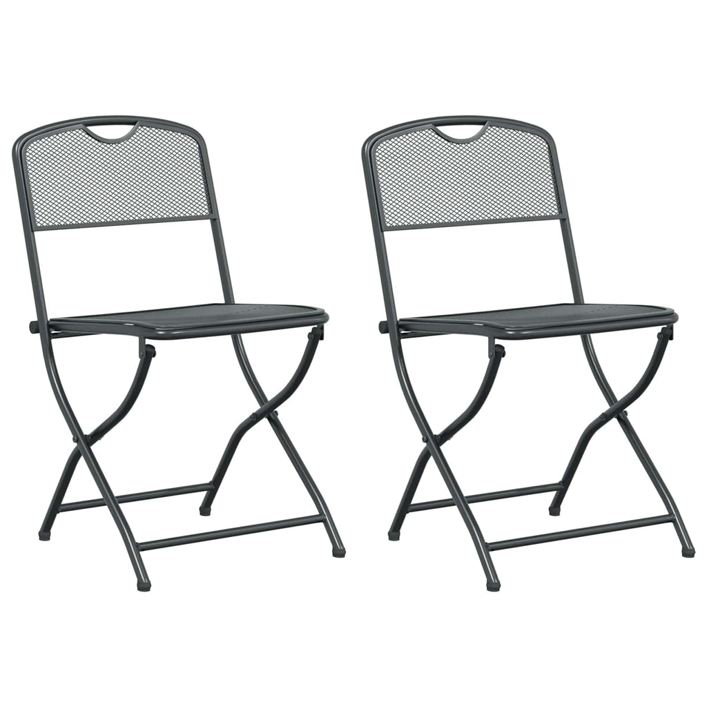Sillas de jardín 2 pcs Antracita 52,5 x 46 x 82 cm Hierro