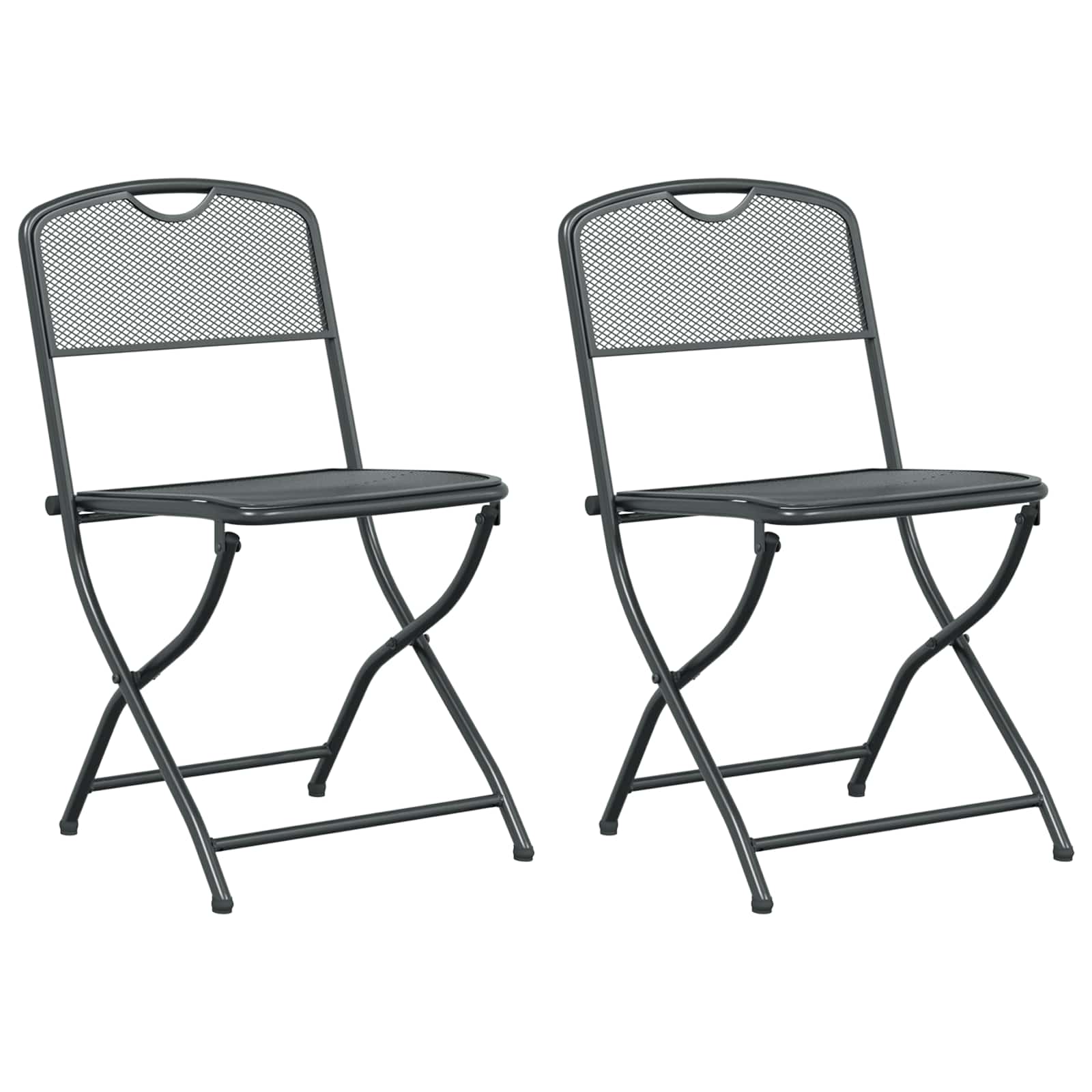 Sillas de jardín 2 pcs Antracita 52,5 x 46 x 82 cm Hierro
