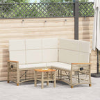 Conjunto de sofá reclinable de jardín Manual Beige y crema