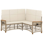 Conjunto de sofá reclinable de jardín Manual Beige y crema