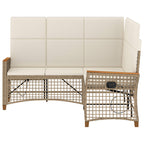 Conjunto de sofá reclinable de jardín Manual Beige y crema