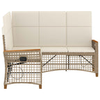 Conjunto de sofá reclinable de jardín Manual Beige y crema